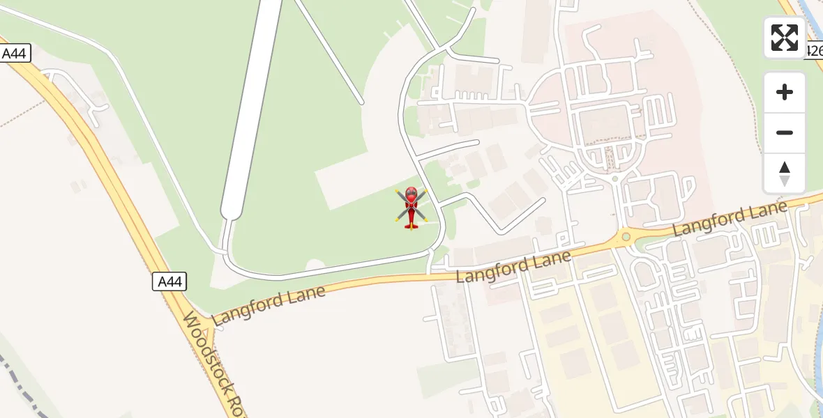 Flight route Air Ambulance Helicopter London Oxford Airport - London Oxford Airport, 31 August 2026, 09:56