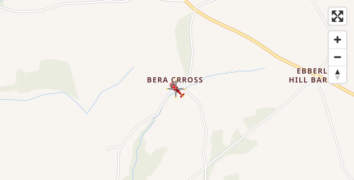 Flight route Air Ambulance Helicopter St. Giles in the Wood - St. Giles in the Wood, 31 August 2026, 15:42