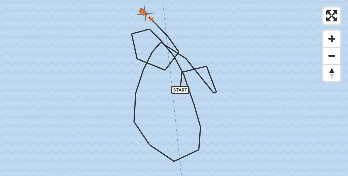 Flight route Coastguard Helicopter English Channel - English Channel, 31 August 2026, 19:01