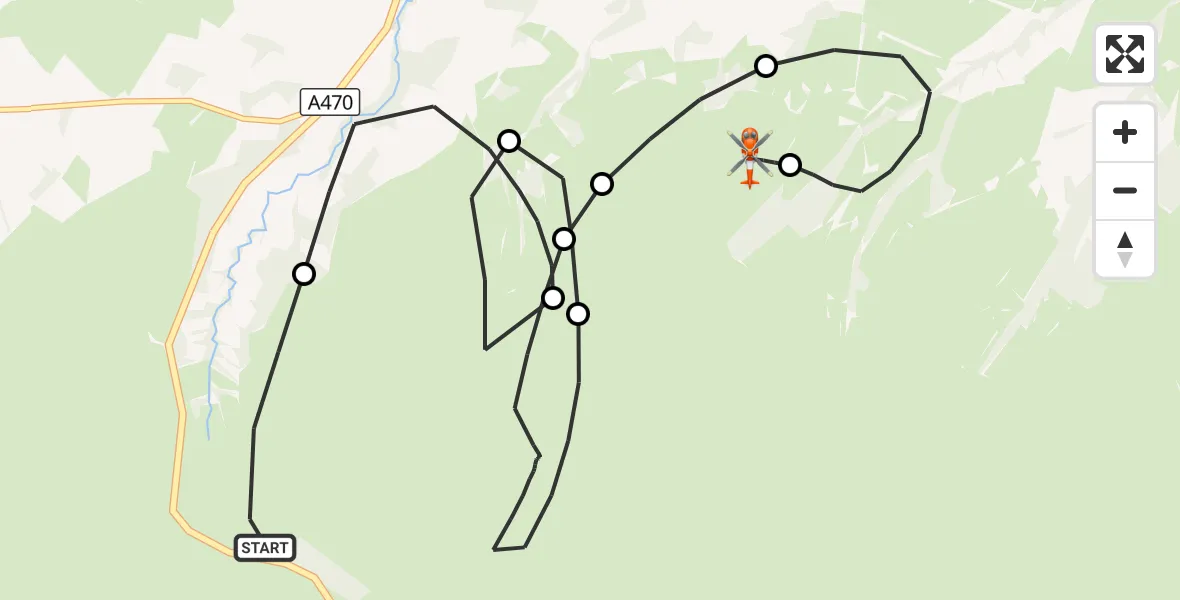Flight route Coastguard Helicopter Glyn Tarell - Glyn Tarell, 31 August 2026, 19:39