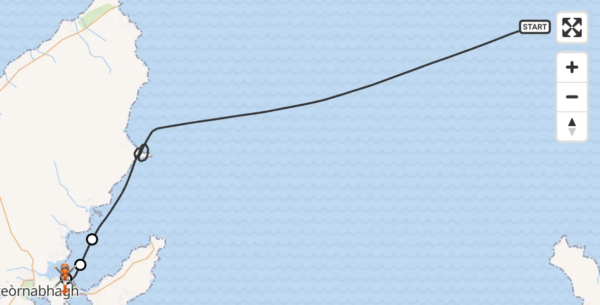 Flight route Coastguard Helicopter Inner Seas - Stornoway Airport, 31 August 2026, 21:12