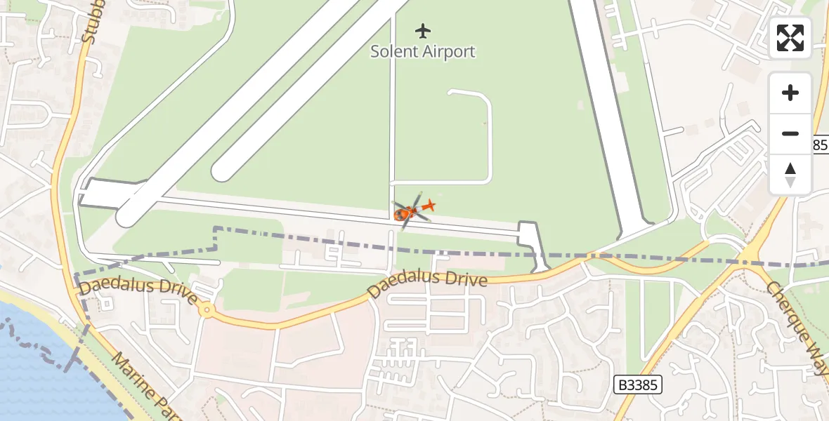 Flight route Coastguard Helicopter Solent Airport - Solent Airport, 01 September 2026, 09:28