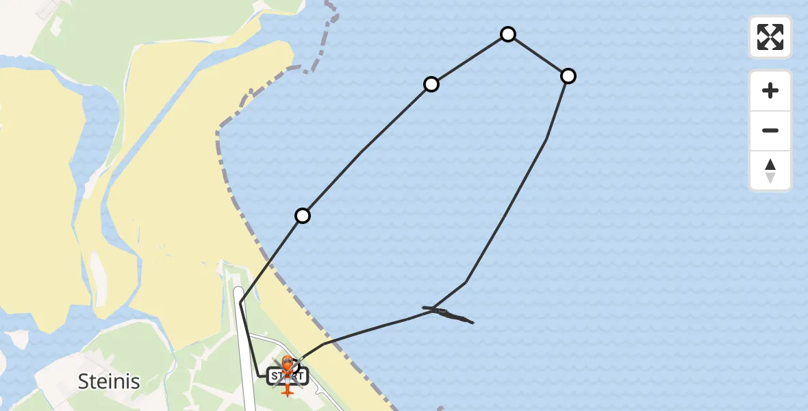 Flight route Coastguard Helicopter Stornoway Airport - Stornoway Airport, 01 September 2026, 10:03