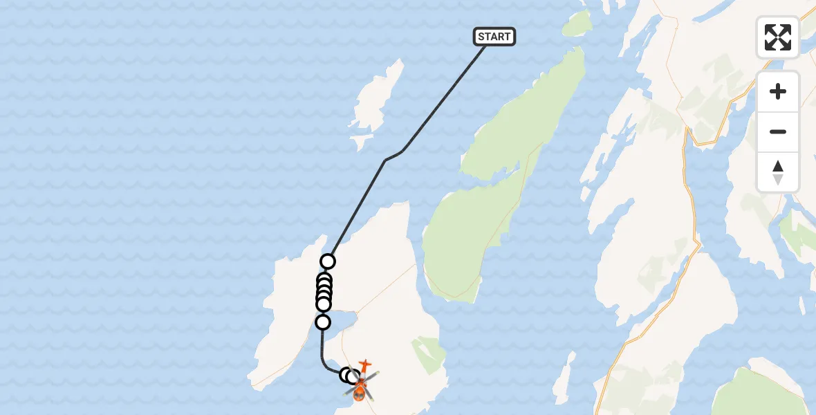 Flight route Coastguard Helicopter Inner Seas - Glenegedale, 01 September 2026, 10:14
