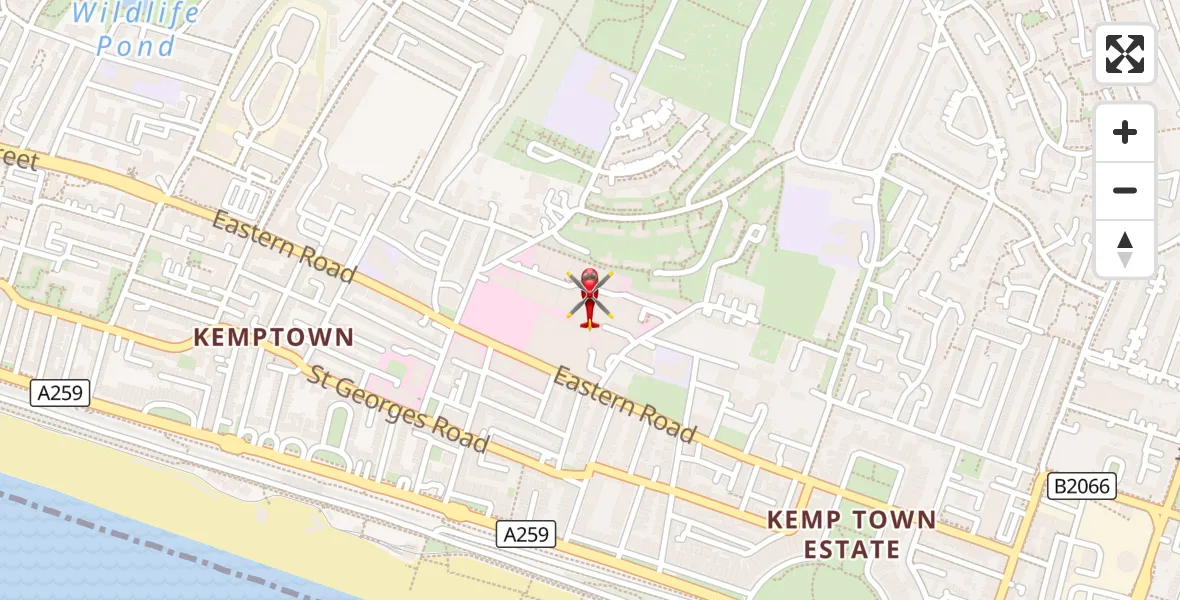 Flight route Air Ambulance Helicopter Brighton - Brighton, 01 September 2026, 12:56