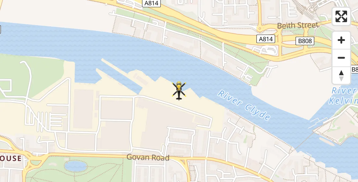 Flight route Police Helicopter Glasgow - Glasgow, 01 September 2026, 13:55