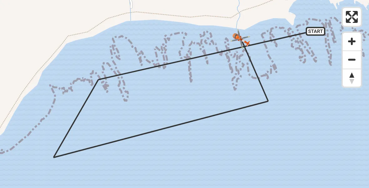 Flight route Coastguard Helicopter Inner Seas - Inner Seas, 01 September 2026, 14:01