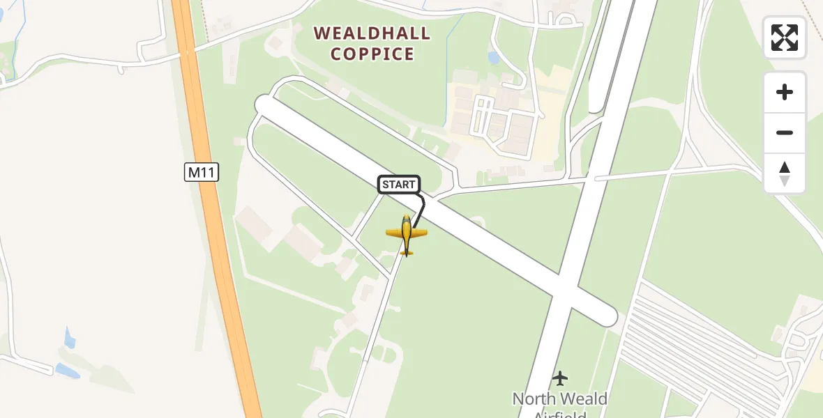 Flight route Police Aircraft North Weald Airfield - North Weald Airfield, 01 September 2026, 15:47
