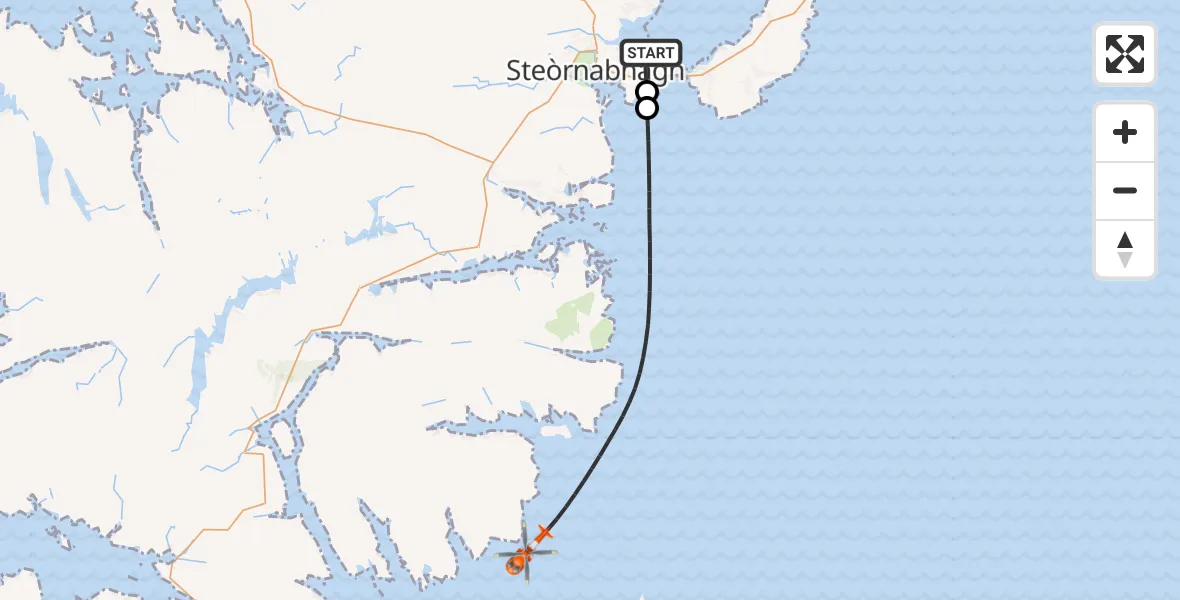 Flight route Coastguard Helicopter Stornoway Airport - Inner Seas, 01 September 2026, 17:54