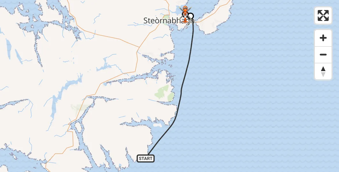 Flight route Coastguard Helicopter Inner Seas - Stornoway Airport, 01 September 2026, 18:52