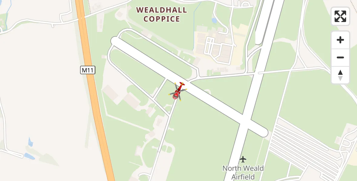 Flight route Air Ambulance Helicopter North Weald Airfield - North Weald Airfield, 02 September 2026, 07:35