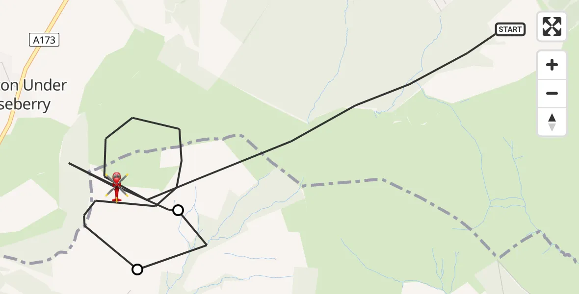 Flight route Air Ambulance Helicopter Guisborough - Guisborough, 02 September 2026, 11:38