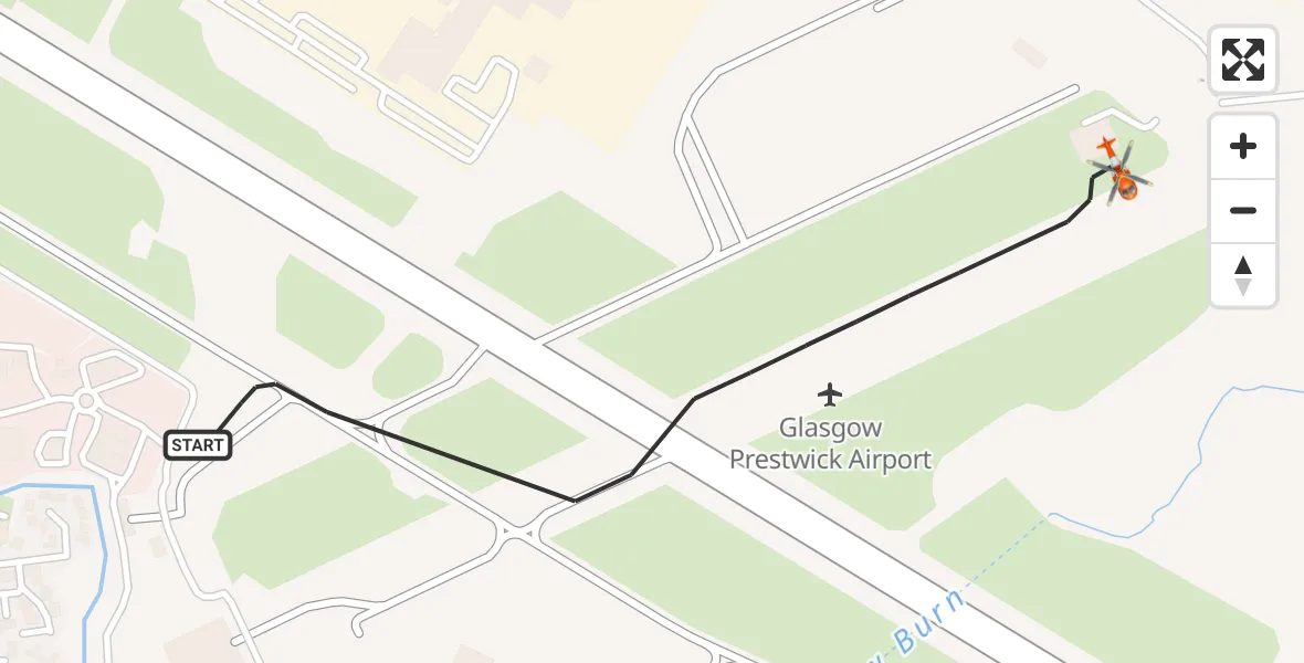 Flight route Coastguard Helicopter Glasgow Prestwick Airport - Glasgow Prestwick Airport, 02 September 2026, 12:27