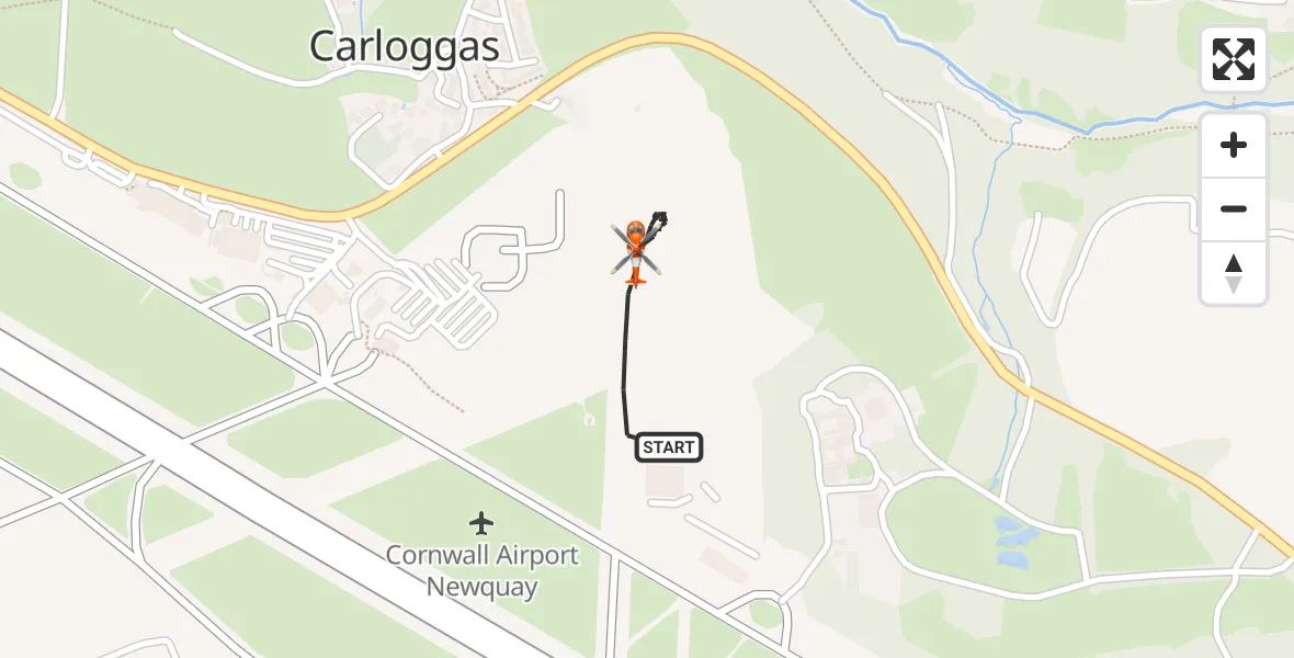 Flight route Coastguard Helicopter Cornwall Airport Newquay - Cornwall Airport Newquay, 02 September 2026, 13:20