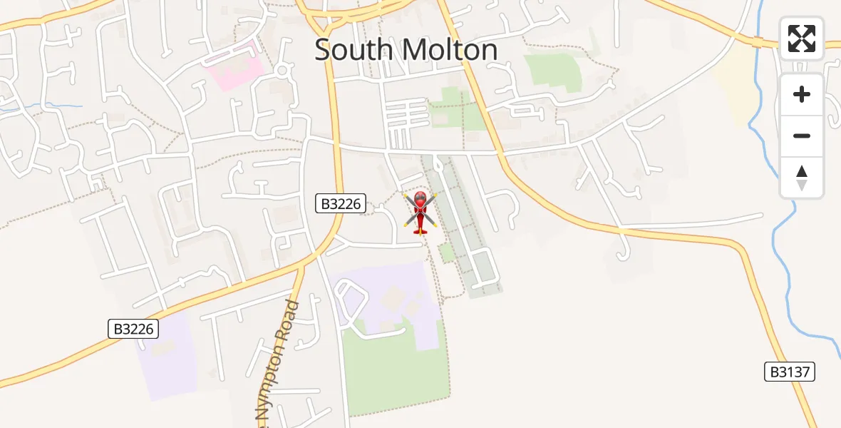 Flight route Air Ambulance Helicopter South Molton - South Molton, 02 September 2026, 14:24