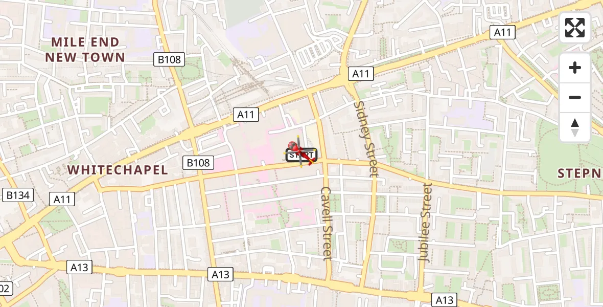 Flight route Air Ambulance Helicopter Royal London Hospital - Royal London Hospital, 02 September 2026, 16:00