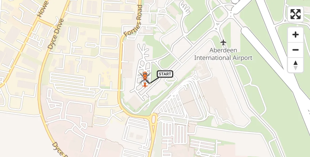 Flight route Coastguard Helicopter Aberdeen International Airport - Aberdeen International Airport, 02 September 2026, 17:54