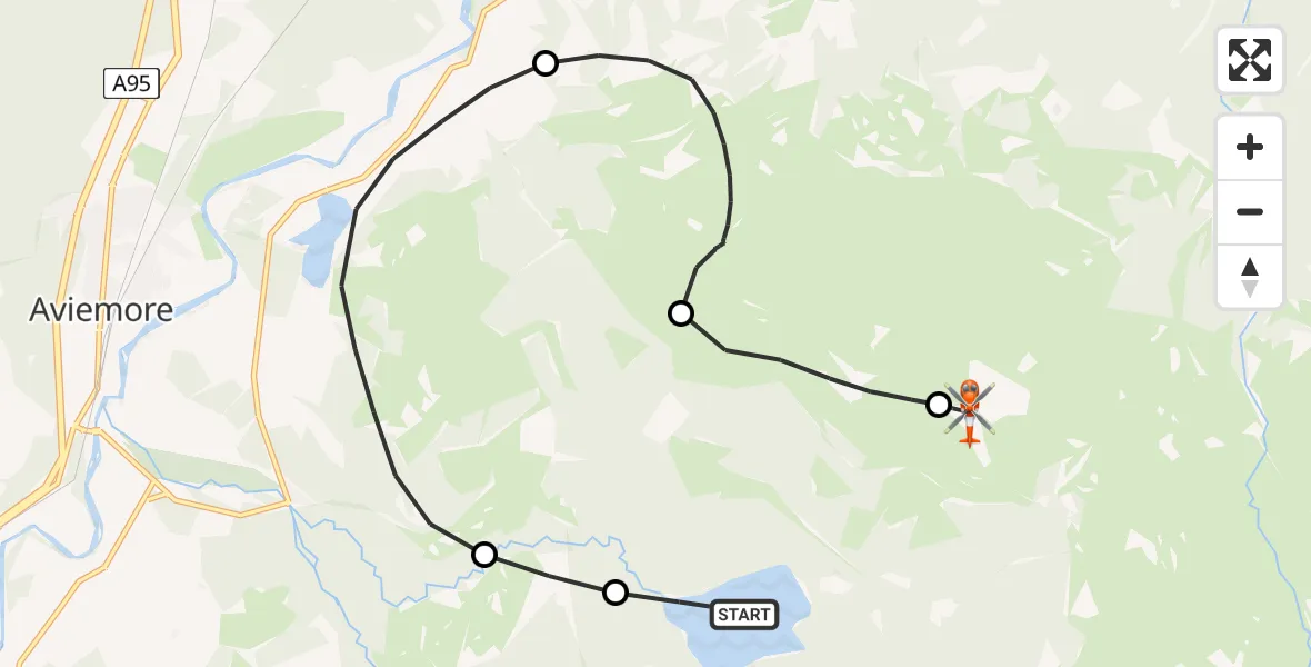 Flight route Coastguard Helicopter Loch Morlich - Highland, 02 September 2026, 19:56