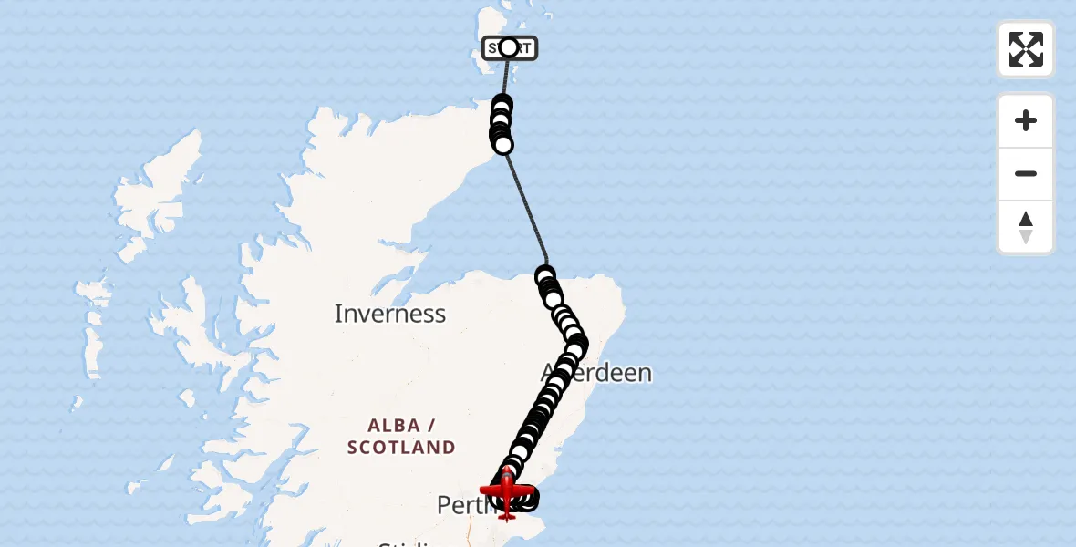 Flight route Air Ambulance Aircraft Foveran - Dundee Airport, 03 September 2026, 10:06