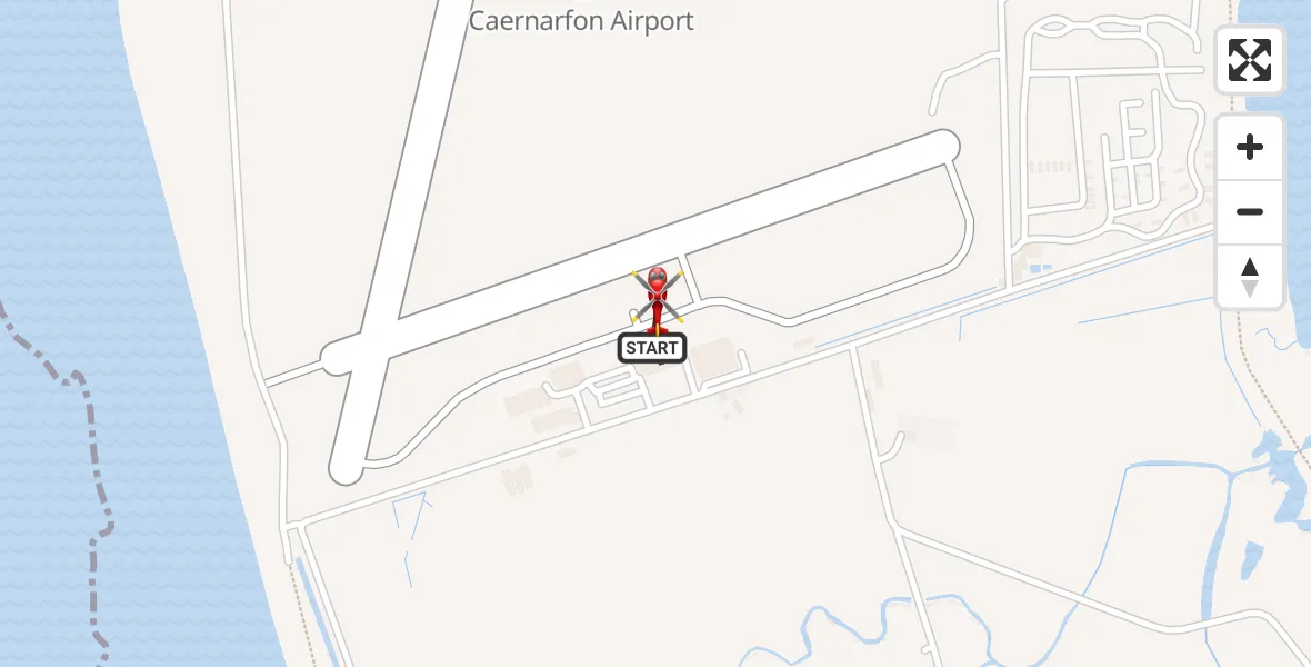 Flight route Air Ambulance Helicopter Caernarfon Airport - Caernarfon Airport, 03 September 2026, 18:19
