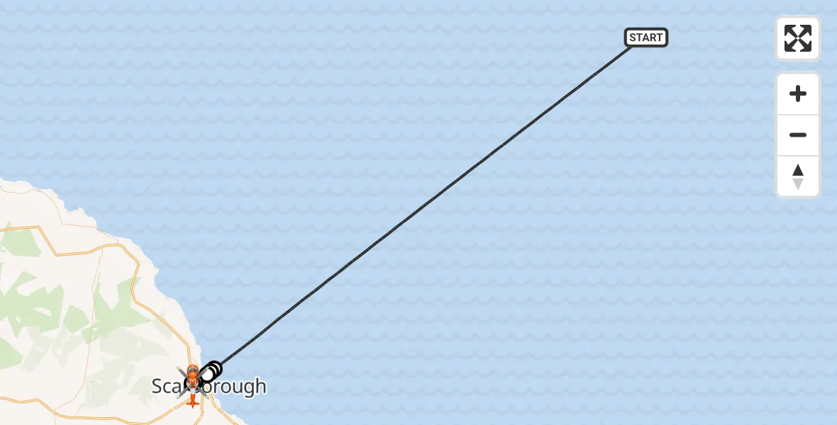 Flight route Coastguard Helicopter North Sea - Scarborough, 04 September 2026, 06:05