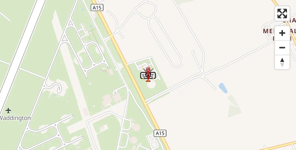 Flight route Air Ambulance Helicopter RAF Waddington - North Kesteven, 04 September 2026, 06:40