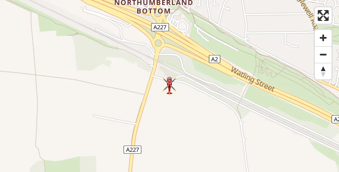 Flight route Air Ambulance Helicopter Northfleet - Northfleet, 04 September 2026, 07:03