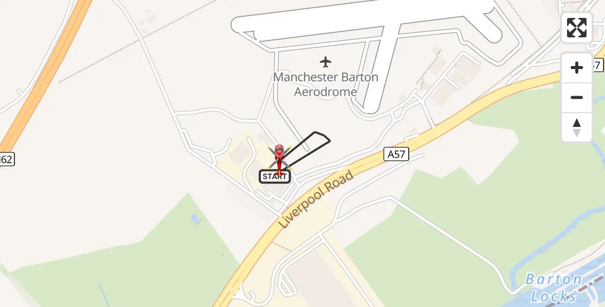 Flight route Air Ambulance Helicopter Manchester Barton Aerodrome - Manchester Barton Aerodrome, 04 September 2026, 07:41