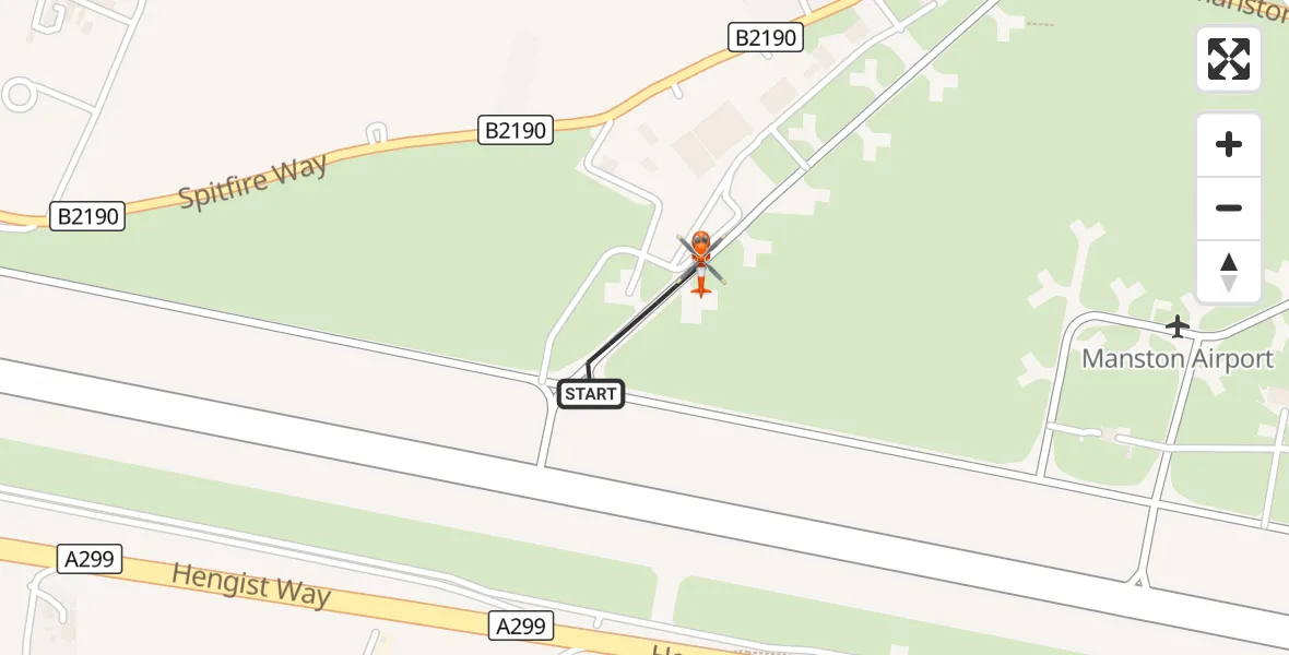 Flight route Coastguard Helicopter Manston Airport - Manston Airport, 04 September 2026, 10:17