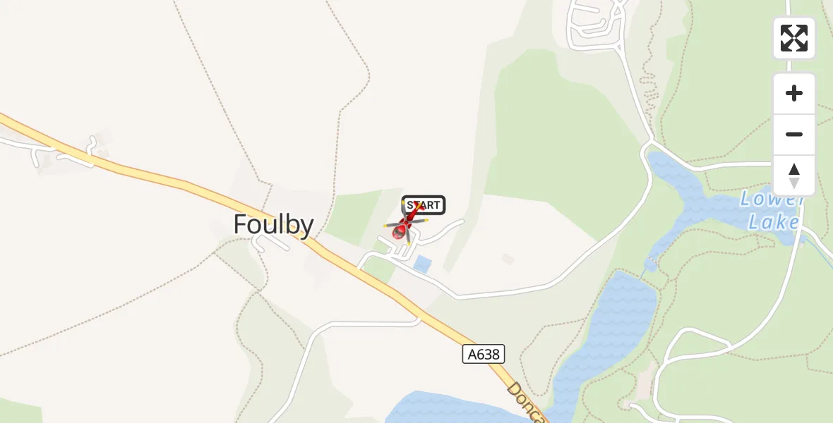Flight route Air Ambulance Helicopter YAA Nostell Helicopter Port - YAA Nostell Helicopter Port, 04 September 2026, 12:44