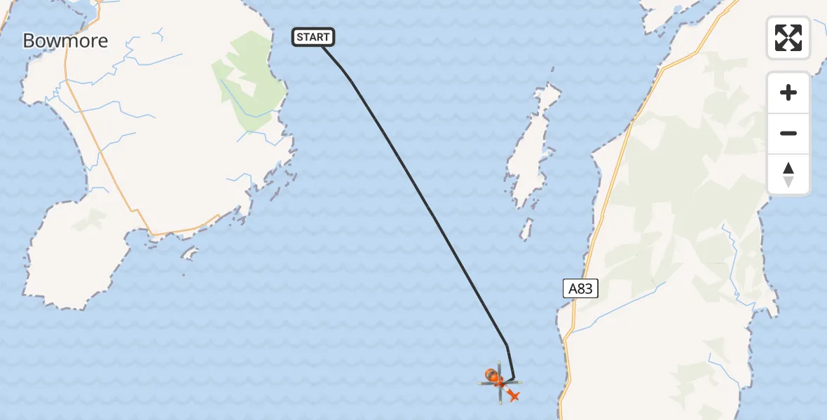 Flight route Coastguard Helicopter Inner Seas - Inner Seas, 04 September 2026, 13:22
