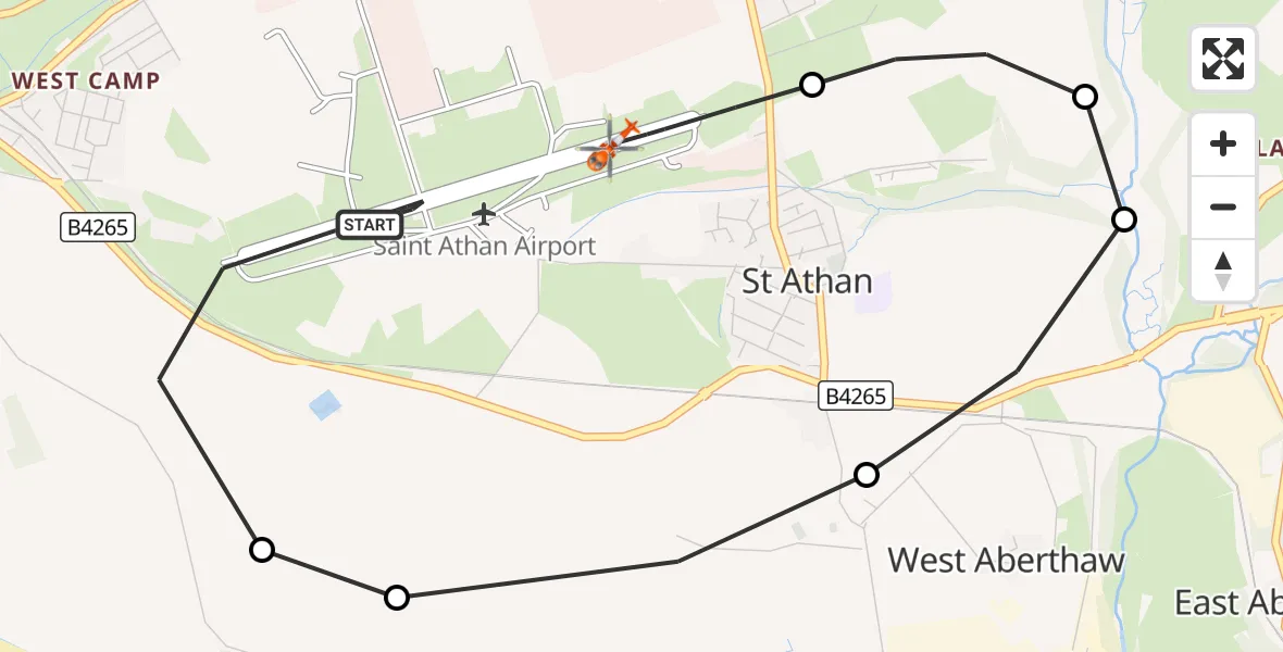 Flight route Coastguard Helicopter MOD St Athan - MOD St Athan, 04 September 2026, 13:57