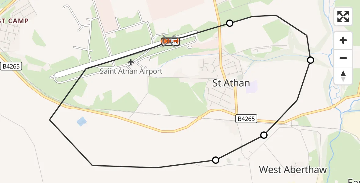 Flight route Coastguard Helicopter MOD St Athan - MOD St Athan, 04 September 2026, 14:05