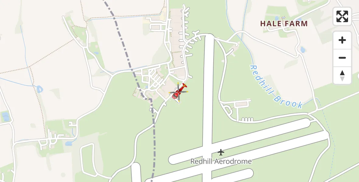 Flight route Air Ambulance Helicopter Redhill Aerodrome - Redhill Aerodrome, 04 September 2026, 16:58