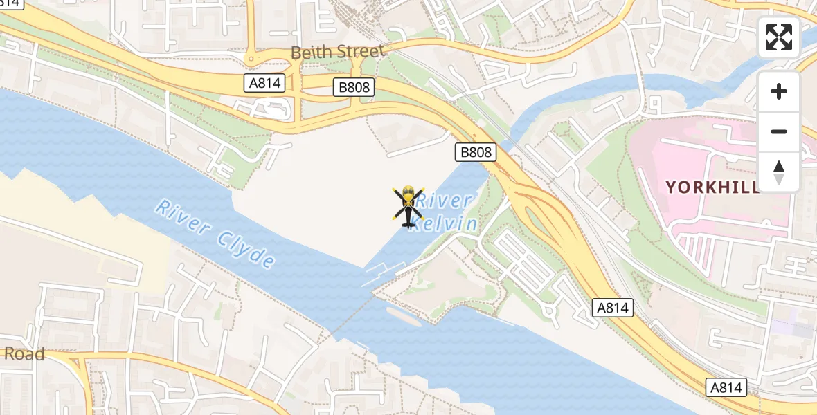 Flight route Police Helicopter Glasgow - Glasgow, 05 September 2026, 08:25