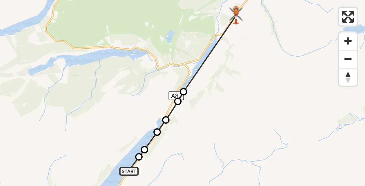 Flight route Coastguard Helicopter Loch Lochy - Fort Augustus, 05 September 2026, 10:20