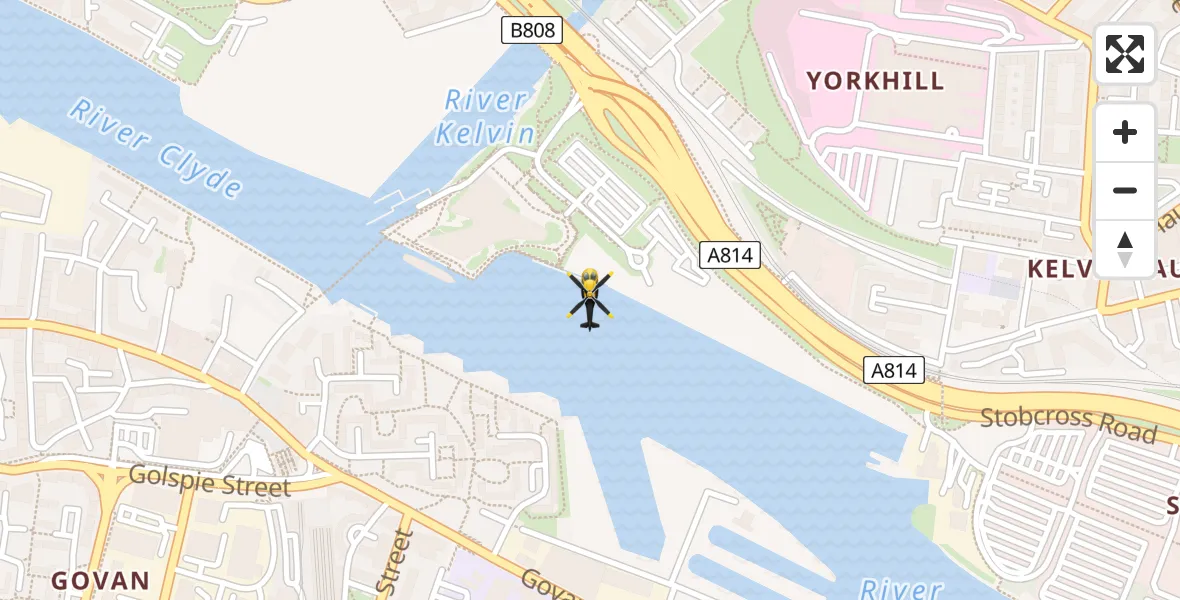 Flight route Police Helicopter Glasgow - Glasgow, 05 September 2026, 12:27