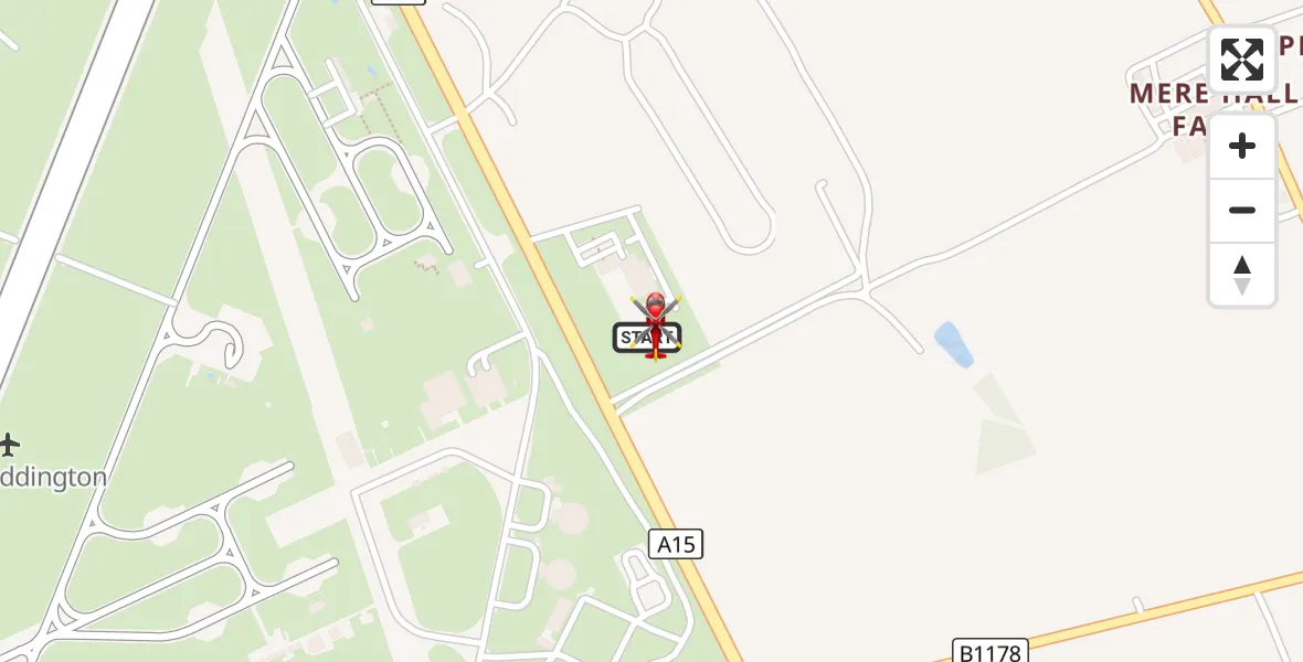 Flight route Air Ambulance Helicopter RAF Waddington - North Kesteven, 05 September 2026, 12:39
