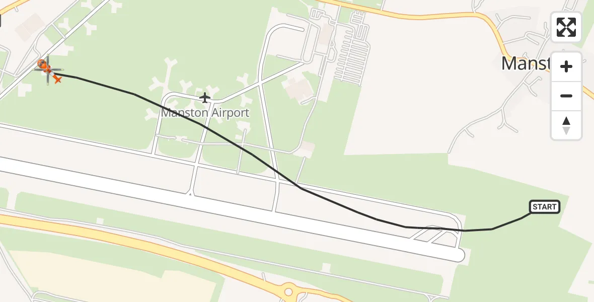 Flight route Coastguard Helicopter Manston Airport - Manston Airport, 05 September 2026, 15:36
