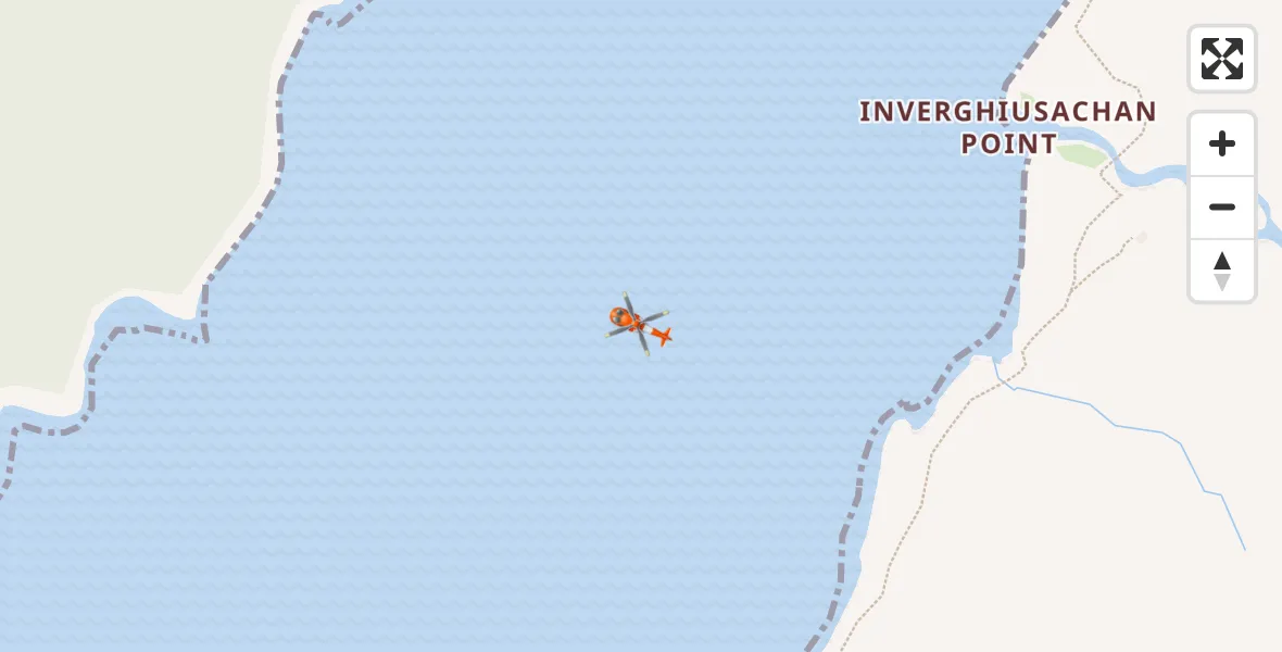 Flight route Coastguard Helicopter Inverghiusachan Point - Inverghiusachan Point, 05 September 2026, 20:35