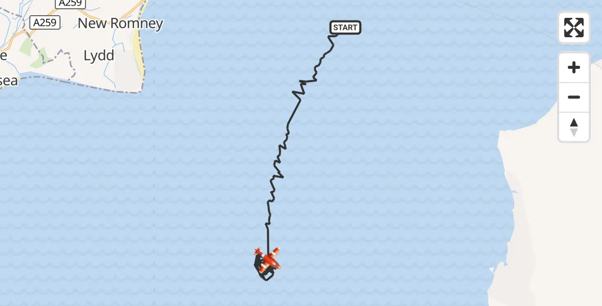 Flight route Coastguard Drone English Channel - English Channel, 06 September 2026, 05:40