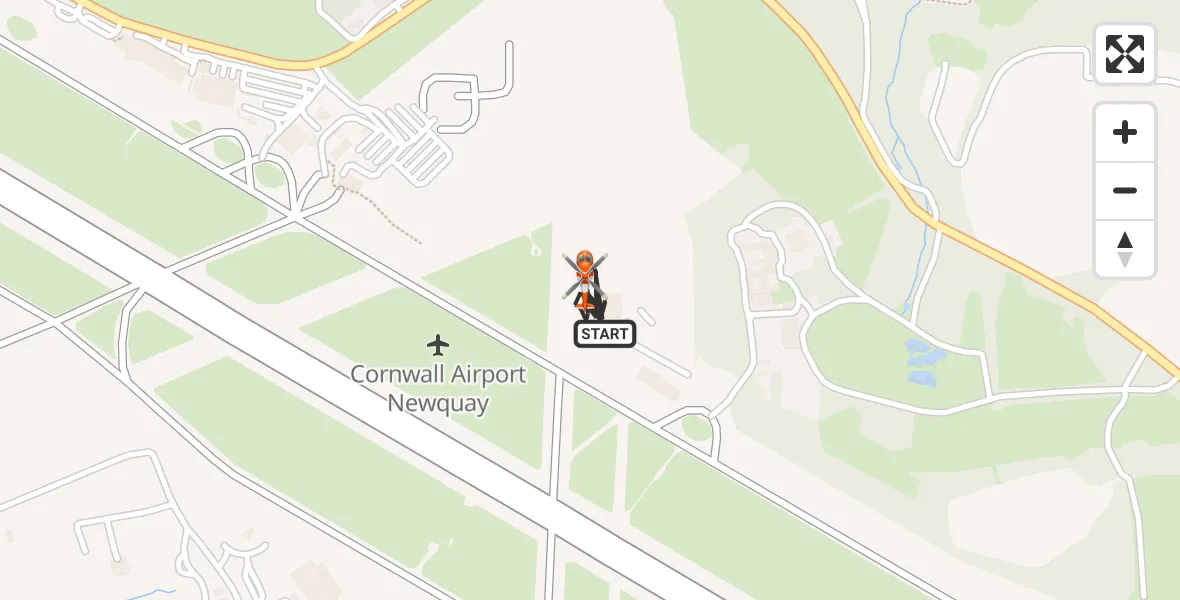 Flight route Coastguard Helicopter Cornwall Airport Newquay - Cornwall Airport Newquay, 06 September 2026, 06:55