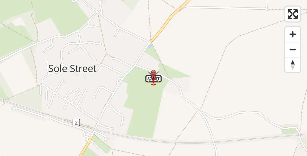 Flight route Air Ambulance Helicopter Sole Street - Sole Street, 06 September 2026, 07:16