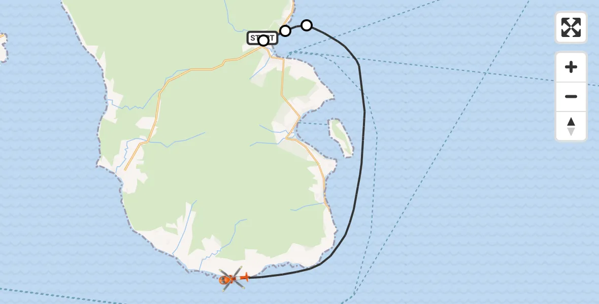 Flight route Coastguard Helicopter Brodick - Inner Seas, 06 September 2026, 09:42