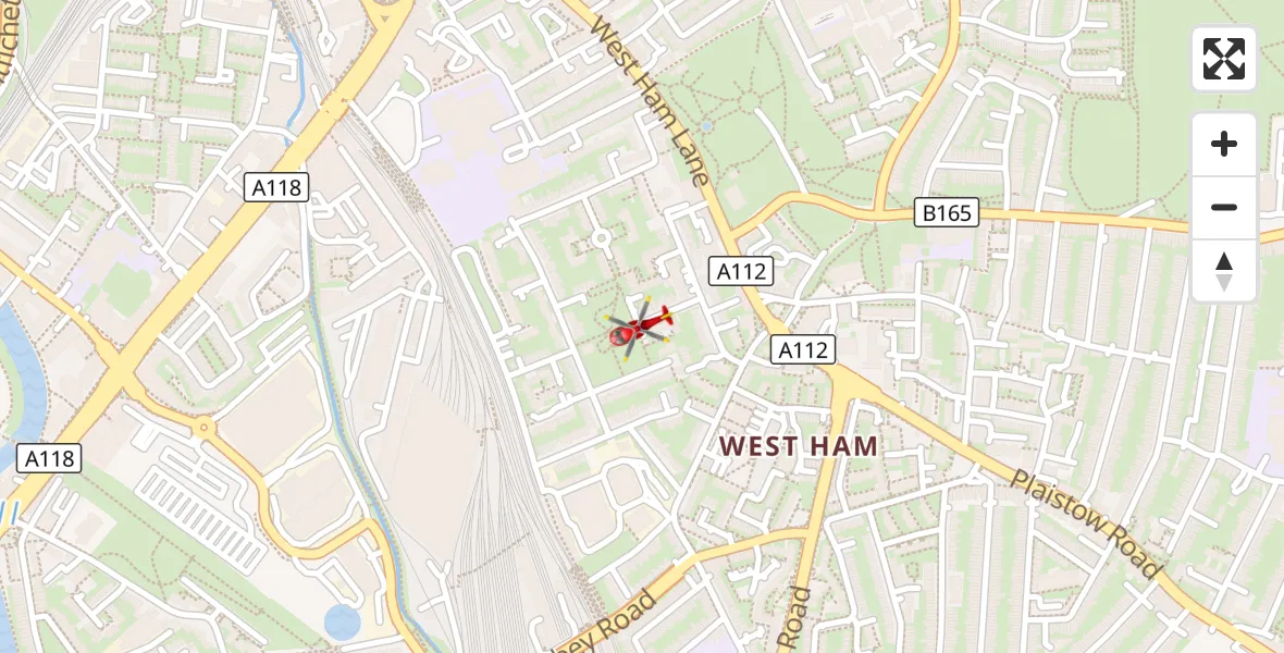 Flight route Air Ambulance Helicopter West Ham - West Ham, 06 September 2026, 09:58