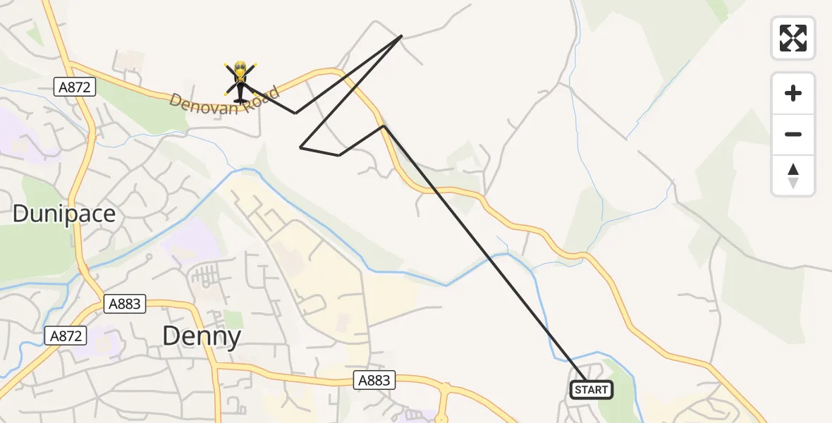 Flight route Police Helicopter Falkirk - Falkirk, 06 September 2026, 11:54