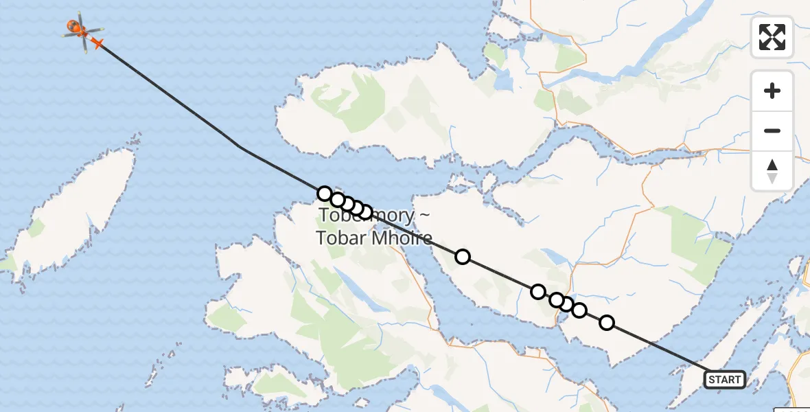 Flight route Coastguard Helicopter Inner Seas - Inner Seas, 06 September 2026, 19:20