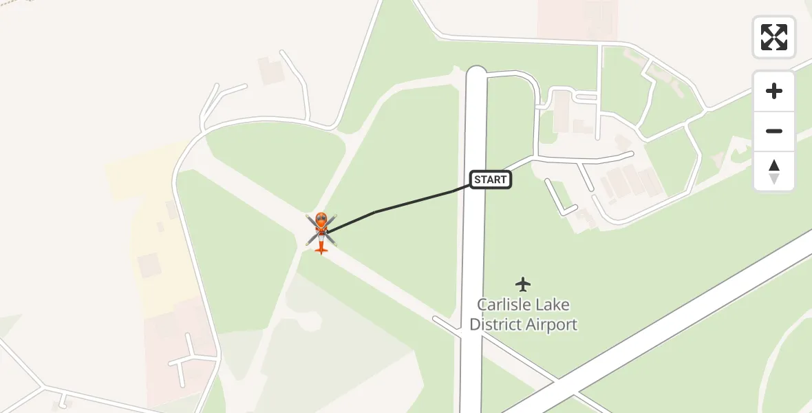 Flight route Coastguard Helicopter Carlisle Lake District Airport - Carlisle Lake District Airport, 07 September 2026, 11:18
