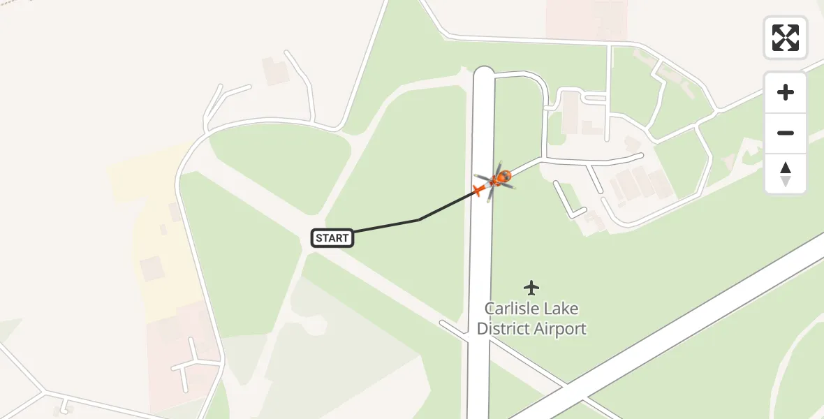 Flight route Coastguard Helicopter Carlisle Lake District Airport - Carlisle Lake District Airport, 07 September 2026, 11:36