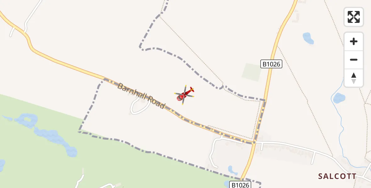 Flight route Air Ambulance Helicopter Salcott - Salcott, 07 September 2026, 14:08
